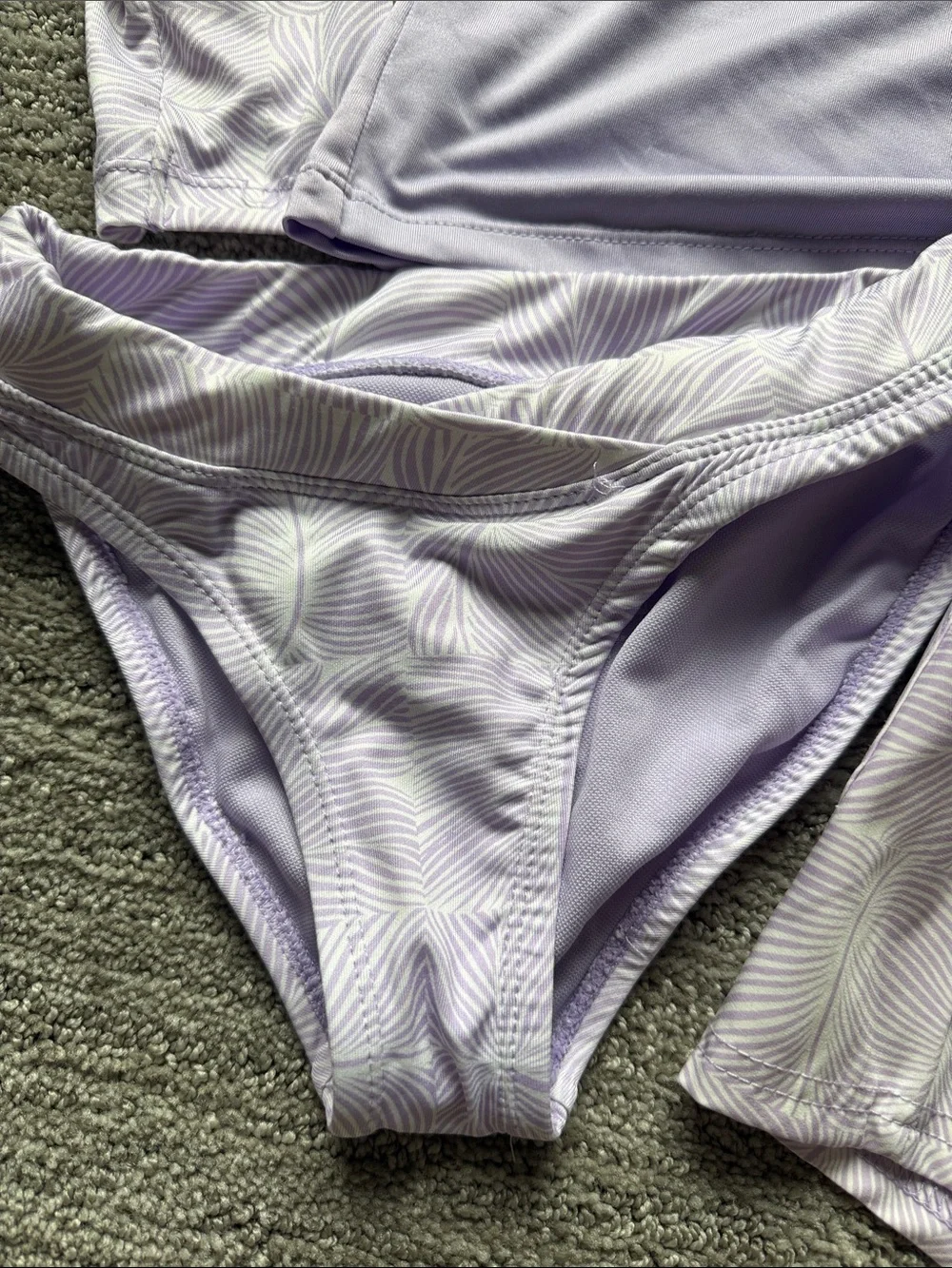 Roxy Girls' Lavender Long-Sleeve Rash Guard Set with Bikini Bottoms & Shorts